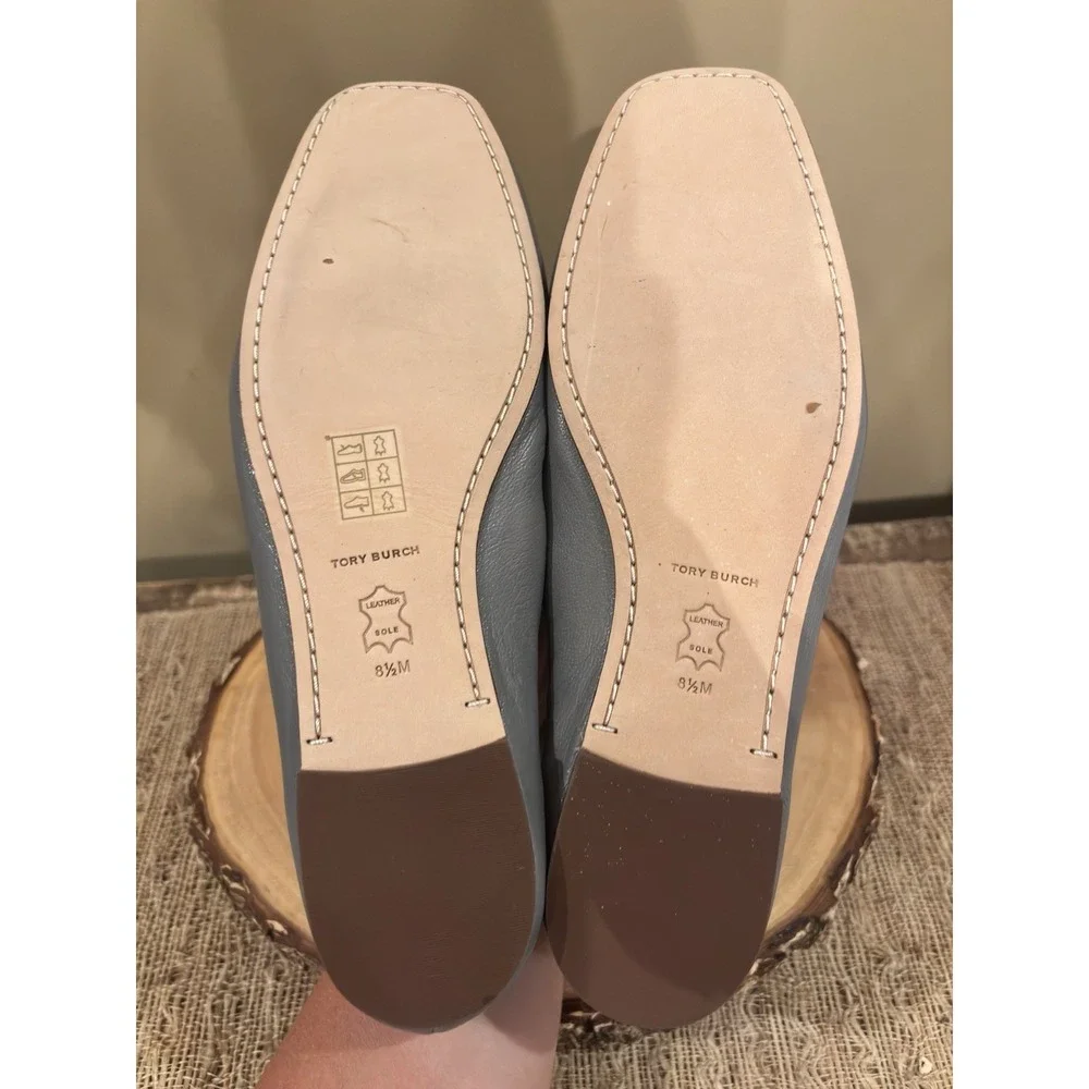 Tory Burch GEORGIA BALLET, Calf Leather, Rainwater / Plum, size 8.5 new w box